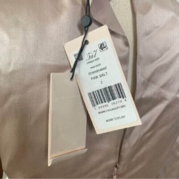 NWT Cinq A Sept Page Fringe Trim Silk Midi Wrap Dress - Picture 14 of 15